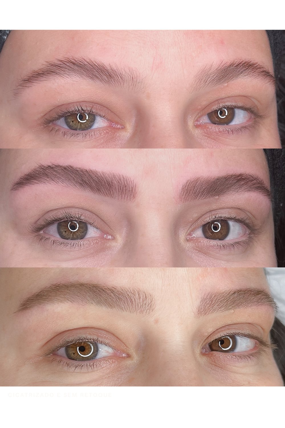 Nano de Sobrancelhas — antes e depois do procedimento de nanopigmentação